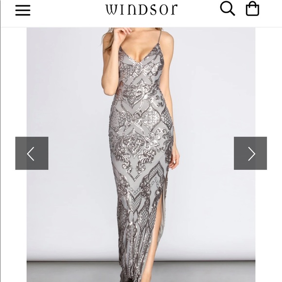 windsor silver sequin dress